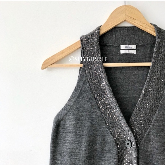 Madewell Wallace Sequin 100% Merino Wool Vest - Picture 3 of 15